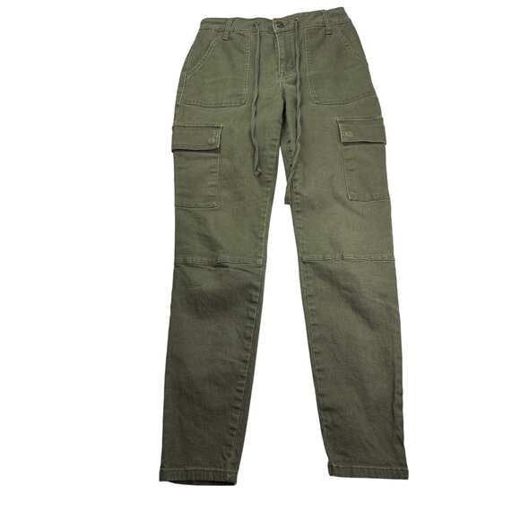 Rewash Womens High Rise Cargo Pants Size 5/27 Skinny Olive Green Cotton Blend - Picture 1 of 8